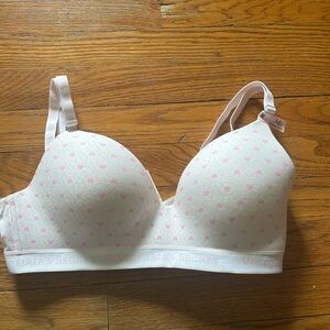 Victoria’s Secret push-up bra white with pink hearts 34D brand new